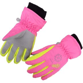 YAPJEB Kids Winter Warm Gloves Ski Gloves Windproof Outdoor Sports Gloves for Boys Girls Skating Snowboarding Hiking