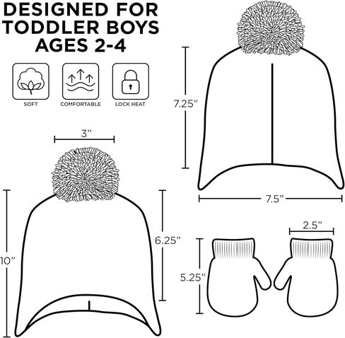 Disney Boys Winter Hat And Mitten Set, Cars Lightning McQueen Toddler Beanie For Ages 2-4, Red/Black in Saudi Arabia