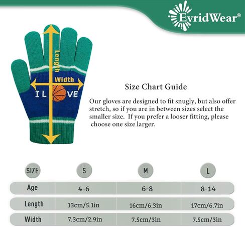 Evridwear Kids Winter Gloves, 3Pairs Knit Warm Stretch Gripper Children Glove for Boys Girls 4-14 Years in Kuwait