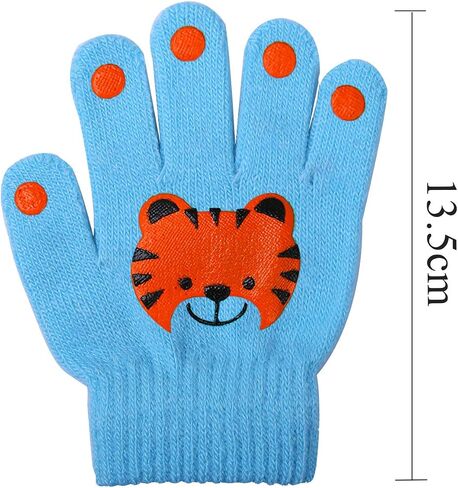 Cooraby 6 Pairs Kids Warm Magic Gloves Winter Stretchy Knit Gloves for Boys Girls in Saudi Arabia