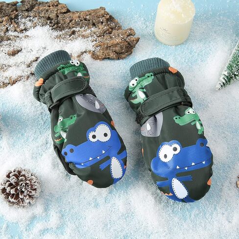 Toddler Winter Mittens Waterproof Boy Ski Gloves Warm Fleece Snow Mitten for Baby Boy Girl Cold Weather in Kuwait