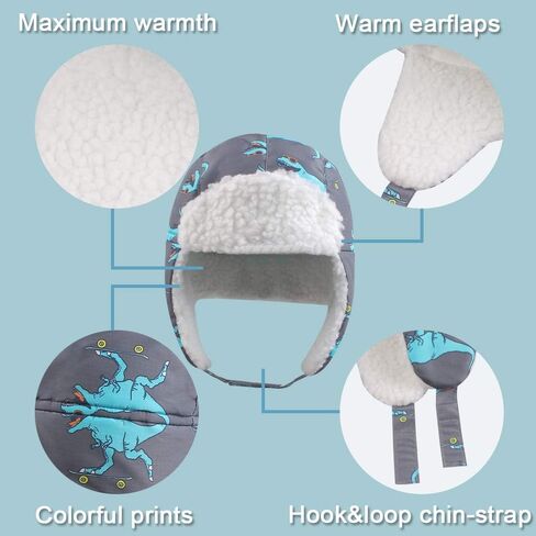 BAVST Winter Trapper Hat for Boys Girls Waterproof Warm Baby Toddler Ushanka Fleece Beanie Hats for 6M-6T in Saudi Arabia