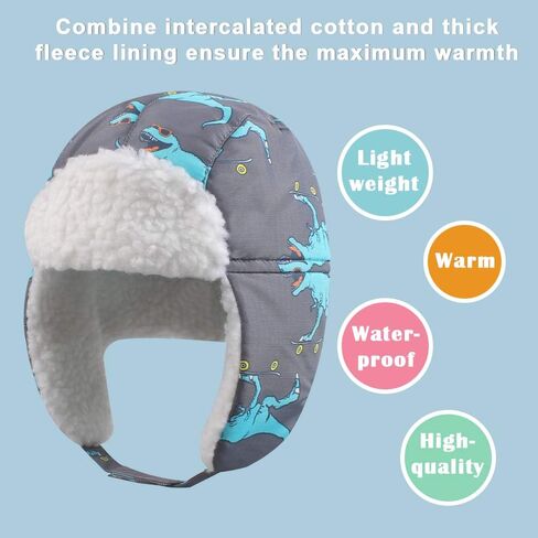 BAVST Winter Trapper Hat for Boys Girls Waterproof Warm Baby Toddler Ushanka Fleece Beanie Hats for 6M-6T in Saudi Arabia