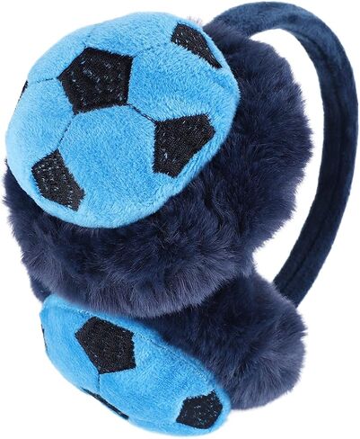 ITODA Soccer Earmuffs for Winter Furry Plush Warm Ear Warmer Outdoor Padded Cold Weather Adjustable Ear Muff Boys Child Cover in Saudi Arabia