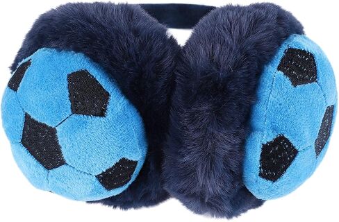 ITODA Soccer Earmuffs for Winter Furry Plush Warm Ear Warmer Outdoor Padded Cold Weather Adjustable Ear Muff Boys Child Cover in Saudi Arabia