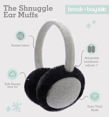 Brook + Bay Ear Muffs For Kids - Winter Kids Ear Muffs for Boys & Girls - Plush Animal Earmuffs - Cozy Ear Warmers for Kids in Kuwait