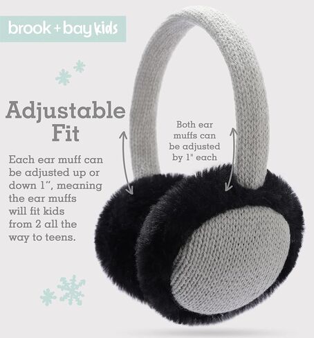 Brook + Bay Ear Muffs For Kids - Winter Kids Ear Muffs for Boys & Girls - Plush Animal Earmuffs - Cozy Ear Warmers for Kids in Kuwait