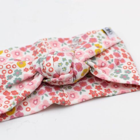 HonestBaby Girls' Organic Cotton Knotted Headbands Multi-Pack, 10-Pack Rainbow Gems Pinks, Medium in Saudi Arabia