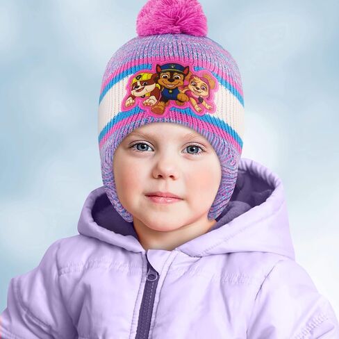 Nickelodeon girls Winter Hat and Mittens Set, Paw Patrol's Marshall, Chase and Skye Toddler Beanie for Ages 2-4 in Saudi Arabia