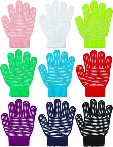 Cooraby 9 Pairs Kids Anti-skid Magic Gloves Winter Warm Stretchy Knit Gloves for Boys or Girls in Saudi Arabia