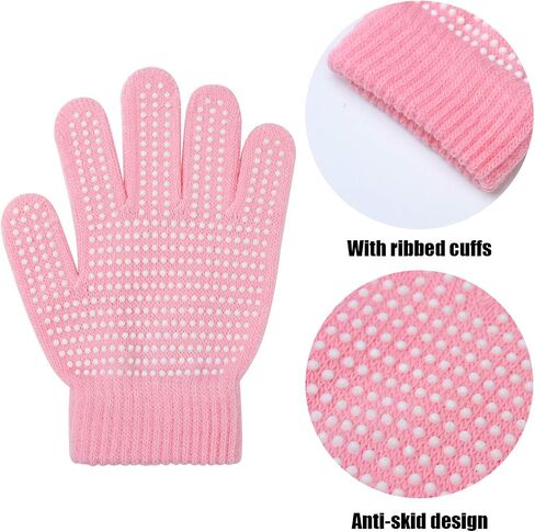 Cooraby 9 Pairs Kids Anti-skid Magic Gloves Winter Warm Stretchy Knit Gloves for Boys or Girls in Saudi Arabia