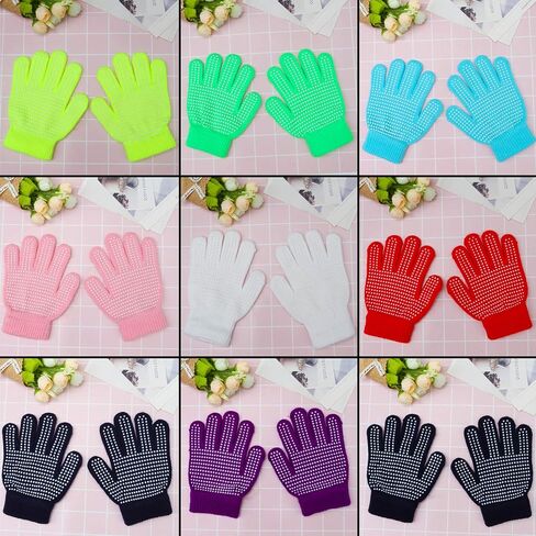 Cooraby 9 Pairs Kids Anti-skid Magic Gloves Winter Warm Stretchy Knit Gloves for Boys or Girls in Saudi Arabia