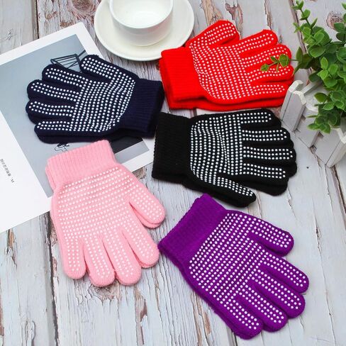 Cooraby 9 Pairs Kids Anti-skid Magic Gloves Winter Warm Stretchy Knit Gloves for Boys or Girls in Saudi Arabia