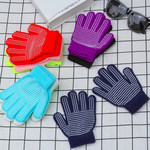 Cooraby 9 Pairs Kids Anti-skid Magic Gloves Winter Warm Stretchy Knit Gloves for Boys or Girls in Saudi Arabia