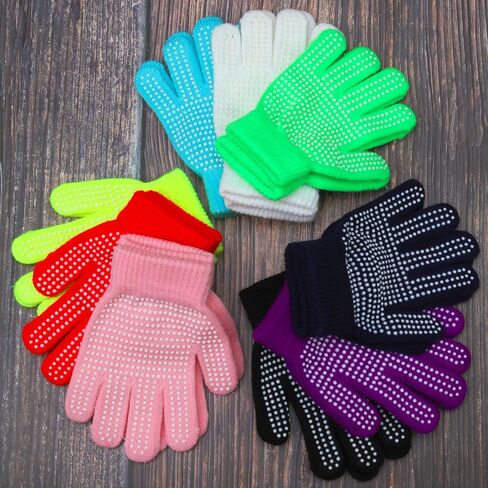 Cooraby 9 Pairs Kids Anti-skid Magic Gloves Winter Warm Stretchy Knit Gloves for Boys or Girls in Saudi Arabia
