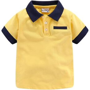 Mud Kingdom Boys Pique Polo Shirts for Toddler Short Sleeve Stripe Plain 1-9 Years in Saudi Arabia