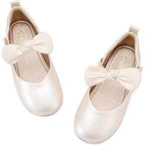 Walofou Flower Girls Dress Shoes Wedding Party Heel Mary Jane Princess Shoes Flats for Kid Toddler