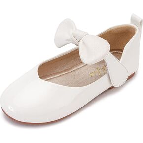 Walofou Flower Girls Dress Shoes Wedding Party Heel Mary Jane Princess Shoes Flats for Kid Toddler