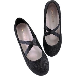Mei MACLEOD Girls Flat Ballet Shoes Mary Jane Shoes, Glitter Princess Wedding Shoes Party Dress Shoes Ballerinas for Little/Big Kid in Saudi Arabia
