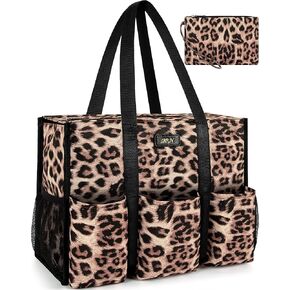 IBFUN Utility Tote Bag with 14/24 Pockets Zip Top Teacher Tote Bag for Teacher/Work Women