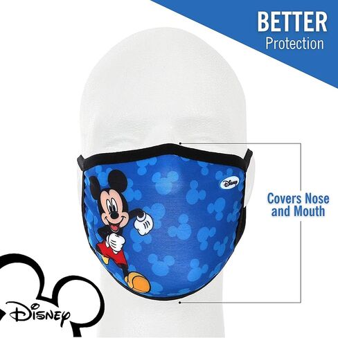 Concept One Disney's Mickey Mouse Running Gathered Face Mask for Kids, 6 Pack Blue in Kuwait