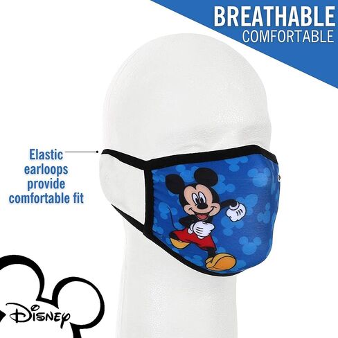Concept One Disney's Mickey Mouse Running Gathered Face Mask for Kids, 6 Pack Blue in Kuwait