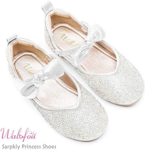 Walofou Flower Girls Dress Shoes Wedding Party Heel Mary Jane Princess Shoes Flats for Kid Toddler in Kuwait