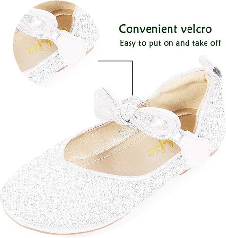 Walofou Flower Girls Dress Shoes Wedding Party Heel Mary Jane Princess Shoes Flats for Kid Toddler in Kuwait
