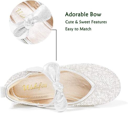 Walofou Flower Girls Dress Shoes Wedding Party Heel Mary Jane Princess Shoes Flats for Kid Toddler in Kuwait