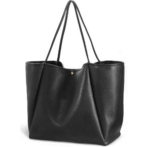HOXIS Oversize Vegan Leather Tote Women Weekender Bag Shopper Handbag Travel Purse