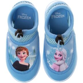 Disney Frozen Water Shoes for Girls- Pool Aqua Socks for Kids- Anna Elsa Sandals Princess Bungee Waterproof Beach Slides Sport Character Summer Slip-on Quick Dry (Toddler/Little Kid)