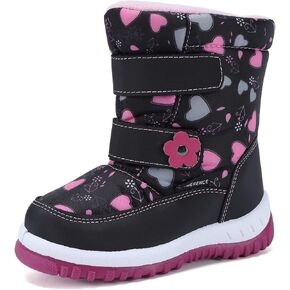 CIOR Winter Snow Boots for Boy and Girl Outdoor Waterproof with Fur Lined(Toddler/Little Kids)