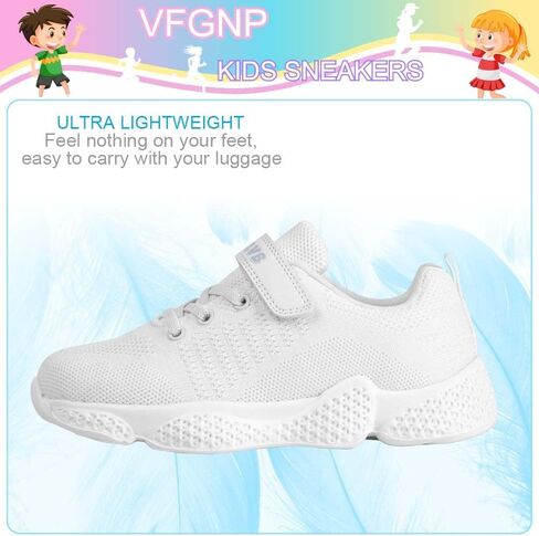 VFGNP Sneakers for Boys and Girls, Kids Tennis Running Shoes, Lightweight Breathable Sport Athletic Shoe in Kuwait