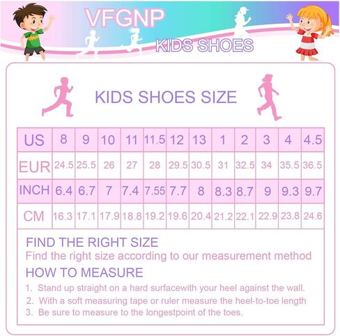 VFGNP Sneakers for Boys and Girls, Kids Tennis Running Shoes, Lightweight Breathable Sport Athletic Shoe in Kuwait