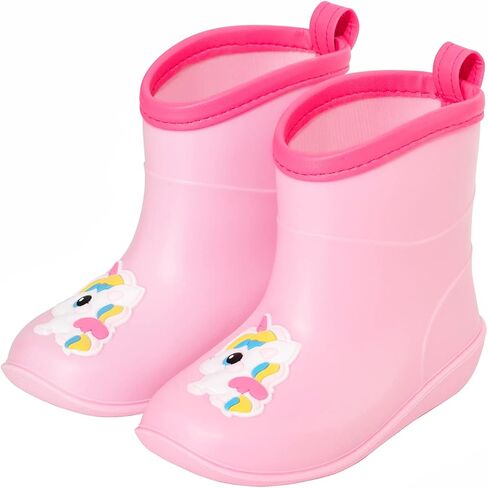 Toddler Kids Rain Boots Baby Rain Shoes Children Easy On Waterproof Boots for Boys and Girls in Kuwait