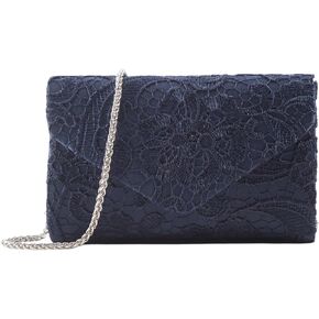 Women's Clutch with Lace Evening Bag, Square Envelope Handbags for Bride in Wedding Party