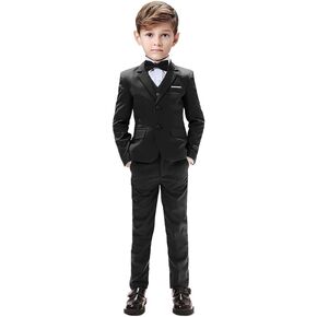 Boys Suits 5 Pieces Slim Fit Blazer Pants Black Blue Outfit Suit for Wedding