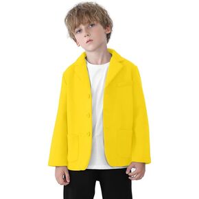 Kids Boys' Blazer Casual Buttoned Blazers Suit Jacket Two Pockets Suit Jacket for Girls or Toddler 3-12 Years