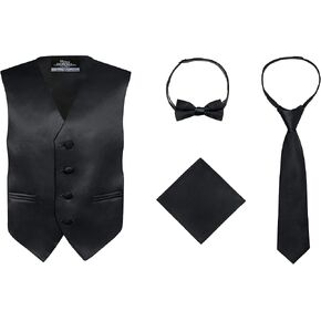 S.H. Churchill & Co. Boy's 4 Piece Vest Set, with Bow Tie, Neck Tie & Pocket Hankie in Saudi Arabia