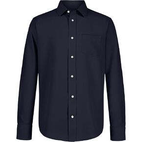 Nautica Big Boys' School Uniform Long Sleeve Performance Oxford Button-Down Shirt