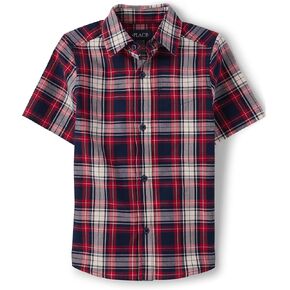 The Children's Place Baby Boy's and Toddler Poplin Short Sleeve Button Down Shirt