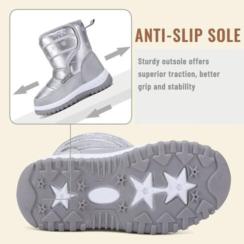 CIOR Winter Snow Boots for Boy and Girl Outdoor Waterproof with Fur Lined(Toddler/Little Kids) in Kuwait