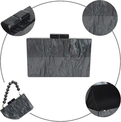 Menurra Acrylic Clutch Purse Marble Evening Bag Handbag for Women Wedding Prom Party Bride in Kuwait
