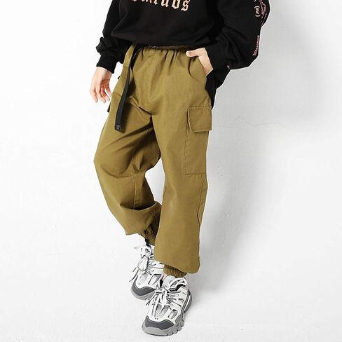 Rolanko Girls Cotton Jogger Cargo Pants for Kids Loose Street Hip Hop Dance in Kuwait