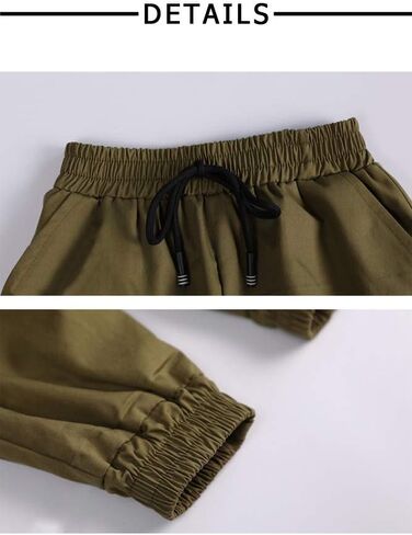 Rolanko Girls Cotton Jogger Cargo Pants for Kids Loose Street Hip Hop Dance in Kuwait