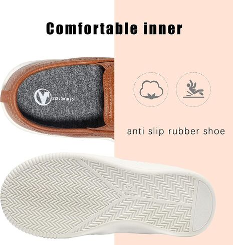 HOMEHOT Boys Slip on Sneakers Casual Dress Shoes Faux Leather (Toddler,Big Kids, Little Kids) in Saudi Arabia