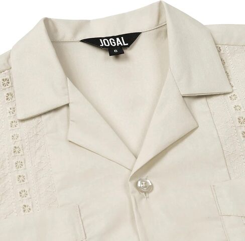 JOGAL Boys Guayabera Shirts Cuban Short Sleeve Casual Button Down Beach Shirt in Kuwait