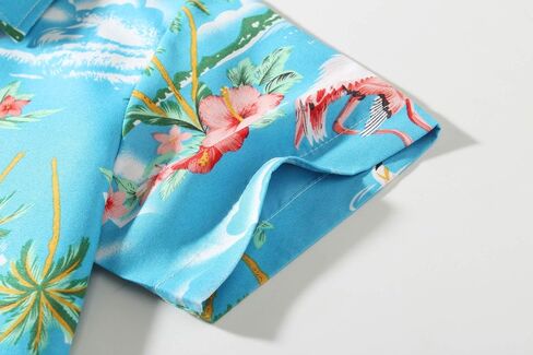 قميص SSLR Big Boys Hawaiian، قميص هاواي للأطفال، قميص Flamingos بأكمام قصيرة وقميص Luau للأطفال in Kuwait