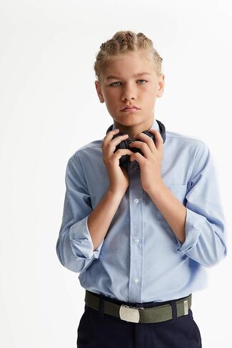 French Toast Boys' Long Sleeve Oxford Shirt (Standard & Husky) in Saudi Arabia