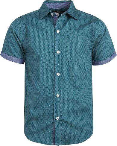 Ben Sherman Boys' Button Down Shirt - Casual Short Sleeve Woven Shirt - Kids' Collared Shirt for Boys (8-18) in Kuwait